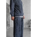 Yıkamalı Kalburüstü Kumaş Kapüşonsuz Baggy Eşofman Takımı