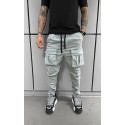 Cep Detay Paça Cırt Cırt Gri Jogger