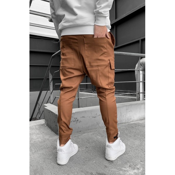 Kahve Paça Cırt Cırt Detay Jogger