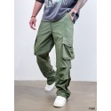 Haki Cep Detay Özel Tasarım Baggy Pantolon