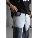 Gri Siyah Baskı Detay Özel Tasarım Baggy Pantolon