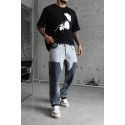 Gri Siyah Baskı Detay Özel Tasarım Baggy Pantolon