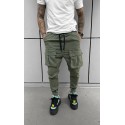 Paça Cırt Cırt Cep Detay Haki Jogger