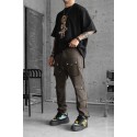 Haki Cep Detay Kalburüstü Jogger