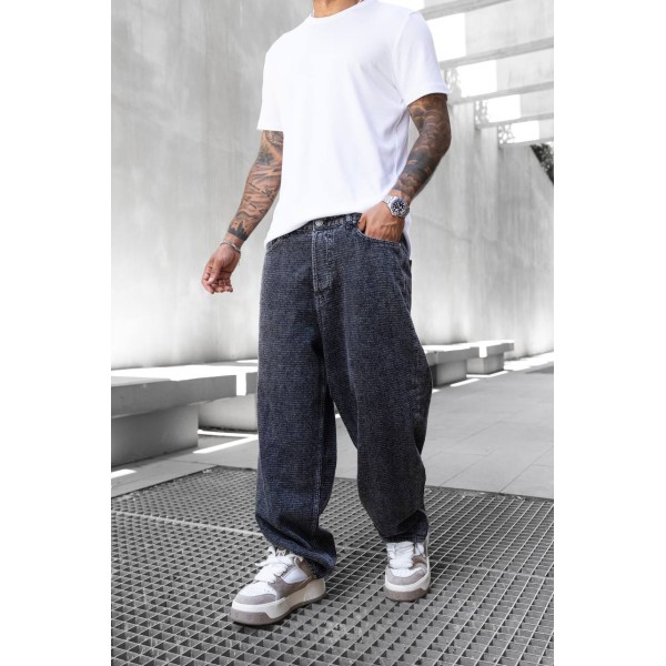 Kırçıllı Sade Kalburüstü Baggy Pantolon