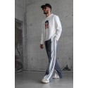 Kırçıllı Yanlar Beyaz Çizgi Detay Baggy Pantolon