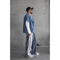 Kırçıllı Yanlar Beyaz Çizgi Detay Baggy Pantolon