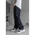 Sap Sade Kalın Kumaş Siyah Baggy Pantolon