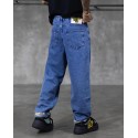 Topuk Yırtık Sademsi Mavi Baggy Pantolon