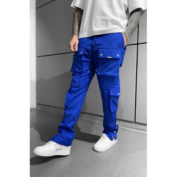 Saks Mavisi Cep Detay Dökümlü Jogger