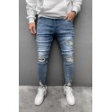 Mavi Astarlı Yırtık Jean
