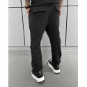 Cep Detay Paça Bol Kesim Dökümlü Siyah Joggers