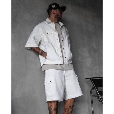 Beyaz Alt Üst Cep De...