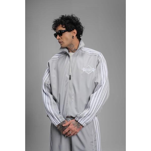 Alt Üst Çizgi Detaylar Gri Özel Tasarım Baggy Eşofman Takımı