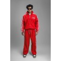 Alt Üst Çizgi Detaylar Kırmızı Özel Tasarım Baggy Eşofman Takımı