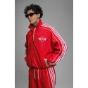 Alt Üst Çizgi Detaylar Kırmızı Özel Tasarım Baggy Eşofman Takımı