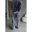Gri Yıkamalı Yanlar Özel Tasarım Baggy Pantolon Oversize Sweatshirt Takım