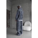 Gri Yıkamalı Yanlar Özel Tasarım Baggy Pantolon Oversize Sweatshirt Takım