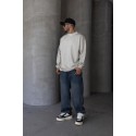 Kapüşonsuz Bej Çizgi Detaylar Sweatshirt