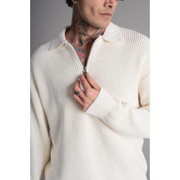 Yarım Fermuar Beyaz ...