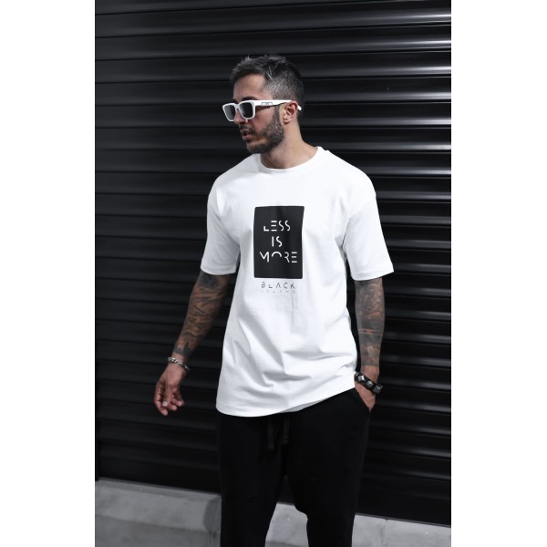 LESS IS MORE Beyaz Oversize Tişört