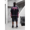Çift Parça Neon Pembe Yazı Detay Kapüşonsuz Sweatshirt