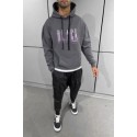 BLACK ISLAND Antrasit Kapüşonlu Sweatshirt