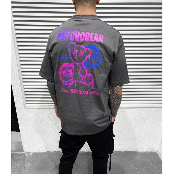 PSYCHOBEAR Antrasit Oversize Tshirt