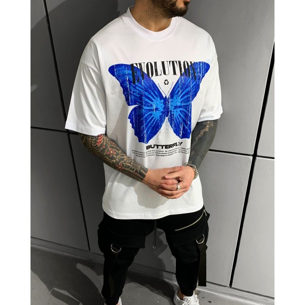 Butterfly Beyaz Oversize Tshirt