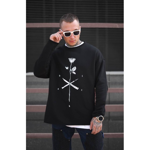 Kapüşonsuz Güllü Sweatshirt
