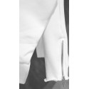 Beyaz Fermuar Detay Asimetrik Kapüşonlu Sweatshirt