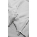 Beyaz Fermuar Detay Asimetrik Kapüşonlu Sweatshirt