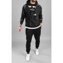 Yırtık Detay Siyah Kapüşonlu Sweatshirt